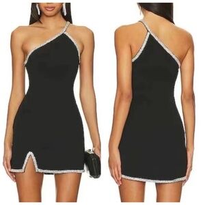 NEW Lovers and Friends Revolve Cosette Mini Dress - Black/Silver